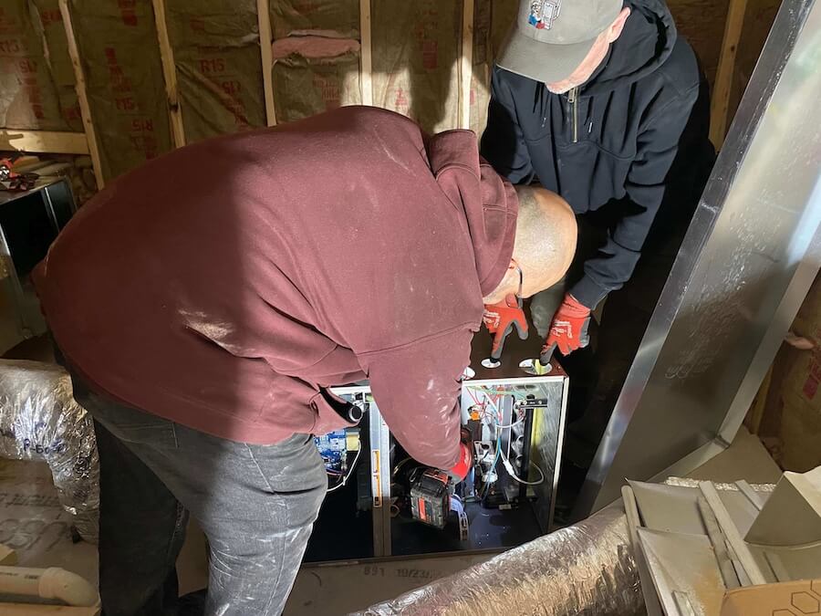 HVAC Professors techs in action